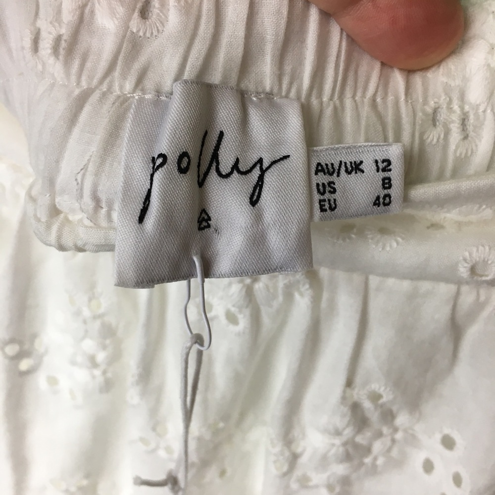 new Princess Polly White Broderie Anglais Garcia Mini Skirt. New with Tags - Picture 8 of 10